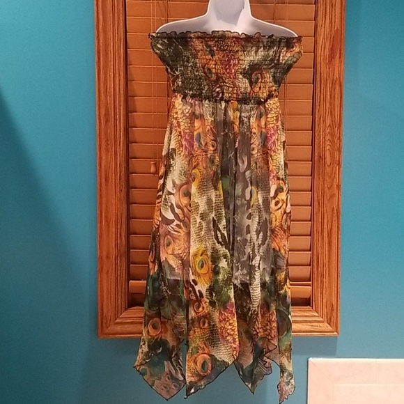 🔮🔥3 for $15.🔥 Gorgeous Peacock Inspired Dress - Picture 3 of 9